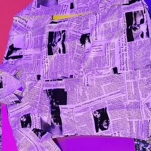 Newspaper themed dress shirt